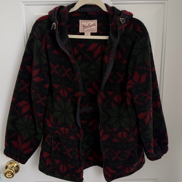 Woolrich Vintage Aztec Fleece Zip Up Hooded Jacket - Size Small - Made in USA - Picture 9 of 9
